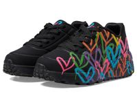 Skechers Girls Uno Lite Spread The Love, Black/Multi, 2.5 Little Kid