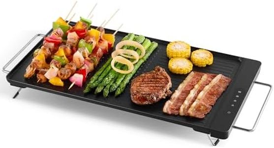 LucGee Electric Griddle with Removable Cooking Plate, Large Griddle Pan Electric with Nonstick Coating, Fast & Even Heating, Dishwasher Safe, Smokeless Grill for Bacon, Steak, Pancake, 19" x 11"