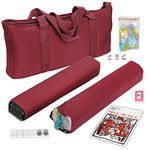 HNDTEK American Mah Jongg Mahjong Set 166 Tiles, 4 Colors All-in-One Rack/Pushers, Red Soft Bag and Accessories –Classic Full Size Complete Mahjongg Mah Jong Set