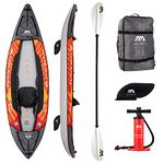 Aqua Marina Memba-330, Leisure Drop Stitch Inflatable Kayak Package for 1 Person, 330 cm Length, Orange