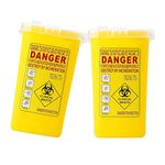 Bonarty 2x Sharps Container Biohazard Needle Disposal Collecting Box