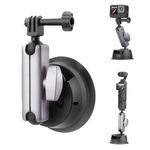 BRDRC Pocket 3 Suction Cup Mount, Car Mount Windshield and Window Camera Holder for DJI Osmo Pocket 3 2, Action 5 Pro 4, Insta360 X4 X3 Go 3S, GoPro Hero 13 12 11 10 9 Accessories - Aluminu