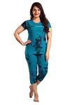 TRUNDZ TIE & DYE Capri & T-Shirt Night Suit Set Blue