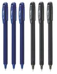 Pentel Energel - Roller Gel Pen Set - Pack of 6 Pens - (0.5mm - 3 BLUE + 3 BLACK)