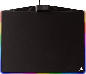 Corsair MM800C RGB Polaris Cloth Surface Mousepad (15 Zone RGB Lighting, Textile-Weave Cloth Surface, Built-in USB Pass-Through Port, 400 x 340 x 35 mm) - Black