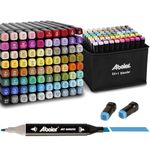 ABEIER 80 Colors Alcohol Based Markers, Dual Tip Drawing Markers Set, plus 1 Colorless Blender Pen, Permanent Sketch Animation Markers for Kids, Plumones, Adults Coloring and Artist Illustration