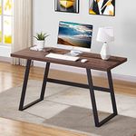 BON AUGURE Computer Desk, Modern Simple Wood Home Office Desk, Wood and Metal PC Writing Workstation, Industrial Sturdy Home Office Desks (55 Inch, Rustic Brown)