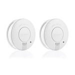 Smartwares FSM-11517 Smoke Detector FSM-11516-NF Standard-Photoelectric Sensor-5 Year Battery Replaceable, White, Lot de 2