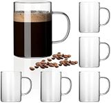 HORLIMER 10 oz Glass Coffee Mugs Se