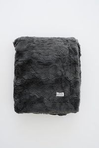 GRACED SOFT LUXURIES Charcoal Extra Large Faux Fur Throw Blanket | Ultra Soft & Fluffy 60x80 inches | Cozy, Thick Warm | Perfect for Bed, Couch, and Outdoor Use for Kids & Adults