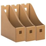 EDS 3 Pack Magazine File Holder Premium Cardboard A4 File Organizer Box with Labels File Holder Desk Organizer for Documents Storage File Divider Magazine Rack for School Office Home (PACK OF 3)