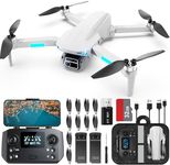 HHD Drone with 4K Camera for Adults Beginner, Under 249g with 32G TF Card,2 Battery for 52-Min Max Flight Time FPV RC Quadcopter，Video Transmission, Auto Return, Wind Resistance(White)