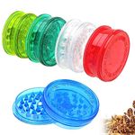 Plastic Herb Grinder 3 Part Magnetic Shark Teeth Assorted Colours, 60mm 3 Piece Herb Grinders, Portable and Pocket Size, Smell Proof Airtight Stash Compartment (Random Assorted Colours)