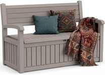 ATMELT Storage Bench Outdoor Deck Box,100 Gallon Waterproof & UV Resistant Lockable Patio Furniture Seating.Indoor/Outdoor Shoe Storage Cabinet for Garden Cushions,Tools,Patio,Pool Supplies