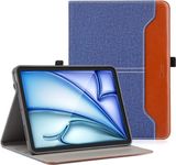 Dlveer Case for iPad Air 2024 M2 Air 6 11", Air 5/Air 4 10.9" Case,Leather Cover for iPad Air 6th/5th/4th Generation with Auto Wake/Sleep Function/Soft Tpu Case/Pocket/Multiple Angles,Blue