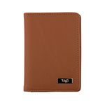 tag8 Vegan Leather Passport Holder, Eco-Friendly Leather Passport Organizer with NFC Technology for Men and Women, Dual Passport Wallet and Case for Cards and Documents, Brown (Tan)