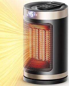 Zumist Portable Heater for Bedroom - 1500W/900W Fan Electric Heaters for Indoor Use, Space Heater with PTC Ceramic, Digital Display, 12H Timer, 5 Modes, Fast Safety Heat for Office Bedroom, Basement