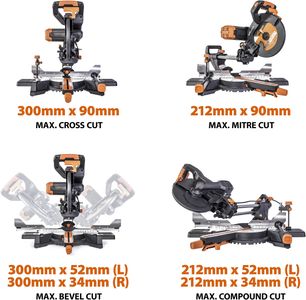 Evolution 255mm Mitre Saw – R255SMS-DB+ Sliding Compound