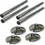 E2trade Chrome 15mm Radiator Pipe Hole Collars Cover Radsnaps (Pack of 4 Collar & Sleeve)