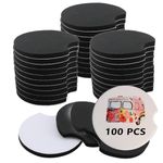 HEIHAK 100 PCS 2.75 Inch Sublimation Blank Car Coasters, Round Circular Opening Blank Sublimation Coasters, Heat Transfer Blank Sublimation Cup Coasters for DIY Craft Printing Thermal Sublimation