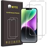 WFTE [2-Pack Screen Protector for iPhone 14, iPhone 13 and iPhone 13 Pro(6.1-Inch),High Transparency,Anti-fingerprint,Bubble-Free,Dust-Free Premium Tempered Glass Screen Protector For iPhone 14