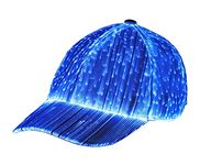 HUNRUY Hip Hop Luminous LED Baseball Cap Hats For Christmas Rave with 7 Colors Light USB Charging (White)