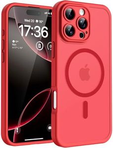 TOCOL for iPhone 16 Pro Max Phone Case Compatible with Magsafe Full Camera Protection Drop Protection Magnetic Translucent Matte Back Bumper Phone Case for 16 Pro Max 6.9-Inch (Red)