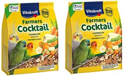 2 PACK VITAKRAFT FARMERS COCKTAIL PARAKEET BIRD VEGETABLES & NUTS TREAT FOOD 250G