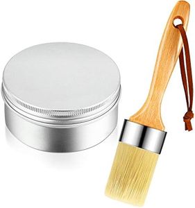 Finishing Wax Furniture Finishing Wax Chalk Paint Sealing Wax with Chalk and Wax Paint Brush for Painting Waxing Interior Furniture(Clear, 7 Ounces)