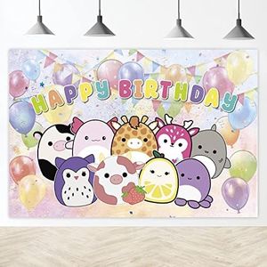 𝓢𝓺𝓾𝓲𝓼𝓱𝓶𝓪𝓵𝓵𝓸𝔀𝓼 𝓟𝓪𝓻𝓽𝔂 𝓑𝓪𝓬𝓴𝓭𝓻𝓸��𝓹 5X3FT Squad Theme Backdrop for Girls Boys Kids Birthday Party Decorations Swuishmellow Party Supplies for Photography Banner Backgrounds