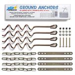 XDP Recreation 70113 Swing Set, Trampoline, & Patio Furniture Metal Ground Anchor Kit Hardware,Bronze