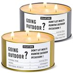 KWANITHINK Citronella Candle Large, 2 x 14oz Citronella Scented Candles, Natural Soy Wax Candles Outdoor Indoor for Home Patio Garden Camping, 2 x 75 Hours