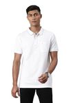 Classic Polo Men's Solid Half Sleeve Slim Fit Cotton Blend Polo T-Shirt White