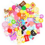 50 Pieces Assorted Kawaii Candy Sweet Charms for Crafts, Slime Beads and Charms, DIY Flatback Resin, Candy Set Ornaments by FENGWANGLI