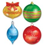 Beistle 4-Pack Packaged Christmas Ornament Cutouts, 13-1/2-Inch-16-1/2-Inch