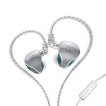 KZ-AST in-Ear Monitors, 24BA Top-Level Configuration HiFi Stereo Earphones, Lightweight Noise Isolating Stage IEM Wired Earbuds/Headphones for Musician Audiophile (with Mic, Green)