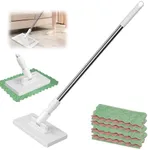 Disposable Dust Mop with 4 Reusable Cloths, 2026 New 39in Long Handle Retractable Gap Dust Cleaner with Locking Head for Washing Walls, Corners & Multi-Surface Cleaning (1 Mop+4 Cleaning Cloths)