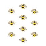 FUAHXYES 10 Pack Rhinestone Bee Brooches Pins Set Cute Enamel Crystal Animal Lapel Pin Brooch Badges Jewelry Set for Women Girls Boys Clothing Bags Backpacks Hat, Alloy Steel, crystal