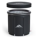 Ice Bath Outdoor Recover Tub by Ice Frontier - 360L Premium Ice Bath Tub & Portable Bathtub Adult Sized - Ice Tub Black Cold Water Therapy Tub