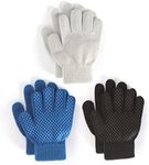 Brook + Bay Kids Magic Gloves - 3 Pack Kids Winter Gloves - Cold Weather Gloves for Boys & Girls - Children's Knit Gloves