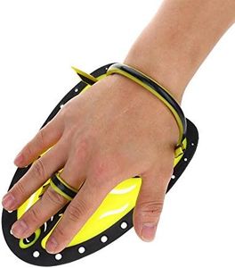 Swim Paddles, Swim Fins, Swimming Fins, Swim Hand Paddle Swim Training Paddles Adjustable Diving Training Hand Fin Flippers Flat Paddles Swimming Training Aid for Men Women Children(Yellow L)