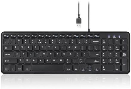 Perixx PERIBOARD-213U Wired Silent USB Scissor Keyboard, Compact Design with Number Pad, Black