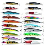 XBLACK Minnow Lures Set Hard Lures Set 20PCS Mixed Size and Color for Beginner Starter, XBLACK Baits, Catch Big Fish!