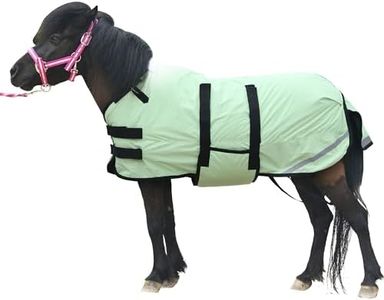 Gallopoff Foal/Mini Horse Size 30"-48" Waterproof & Breathable 300 Denier Winter Turnout Blanket with 150g Polyfill Grassgreen Large