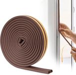 JICOOT Draught Excluder Tape for Door Window, Self-Adhesive Weather Stripping, 3M Type D Sealing Foam Tape Strip Against Cold Draught/Anti-Collision/Soundproof/Waterproof/Dustproof (Brown)