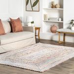 nuLOOM Tammara Hand Braided Area Rug, 4' Square, Multi