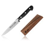 Cangshan TV2 Series 1022865 Swedish Sandvik 14C28N Steel Forged 5-Inch Utlity Knife and Wood Sheath Set