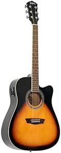 Washburn Vintage Series 6 String Acoustic-Electric Guitar, Right, Tobacco Sunburst (WA90CEVSB)