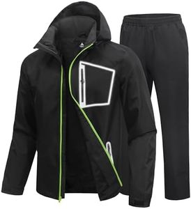SWISSWELL Mens Reflective Rain Suit, Waterproof Breathable Set Golf