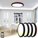 NOVELUX WiFi Smart Ceiling Light Dimmable, 12 Inch 25 Watt LED Ceiling Light Flush Mount 2700-6500K & RGB, Ceiling Lamp APP Group & Voice Control for Hallway Kitchen-4 Pack